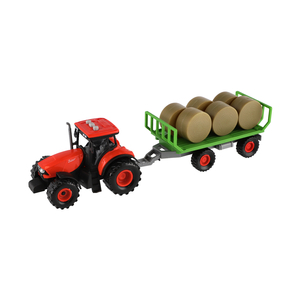 Flywheel ZETOR tractor toy with trailer and straw bales