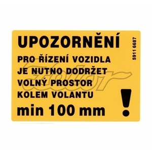 Upozornění 2 štítek